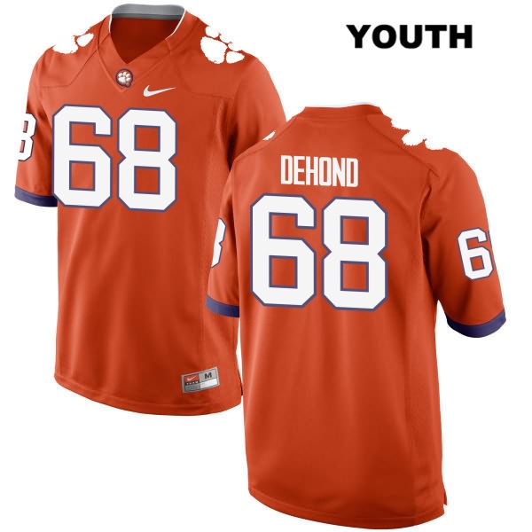 Youth Clemson Tigers #68 Noah DeHond Stitched Orange Authentic Nike NCAA College Football Jersey CHX7146YV